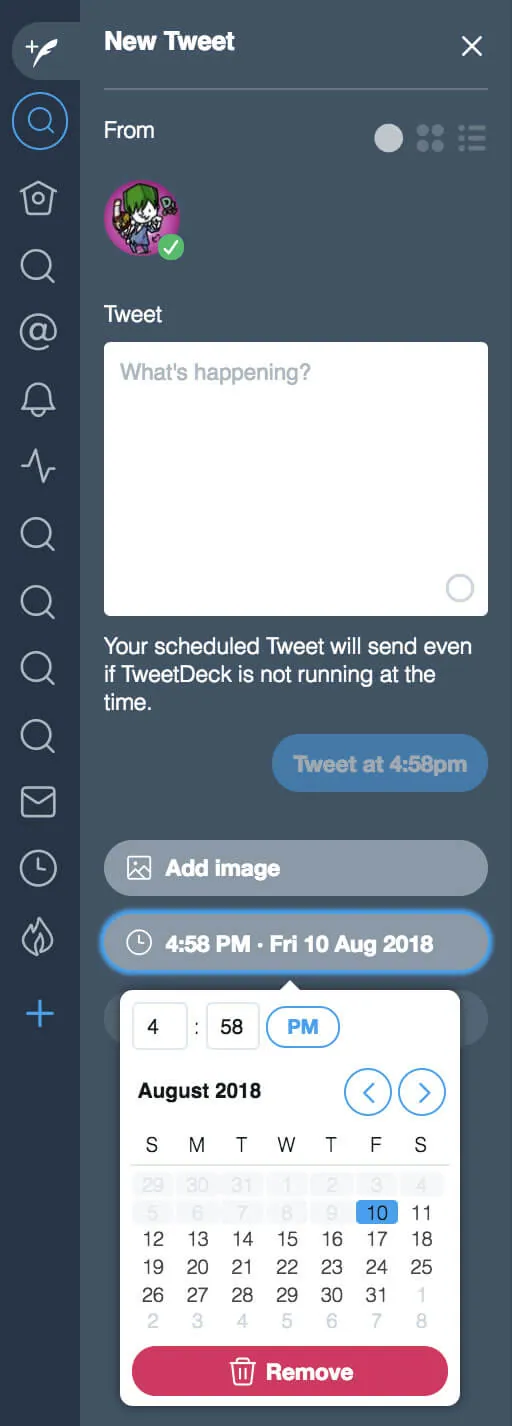 TweetDeck スケジュールの使い方