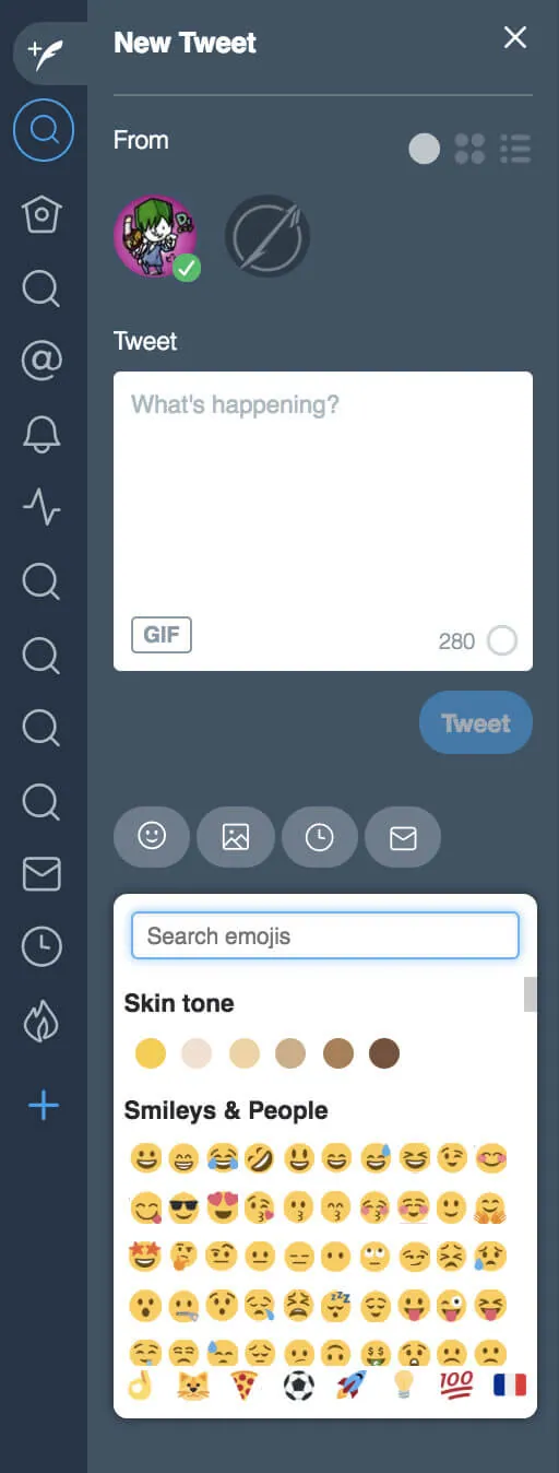 TweetDeck BetterTweetDeck 顔文字