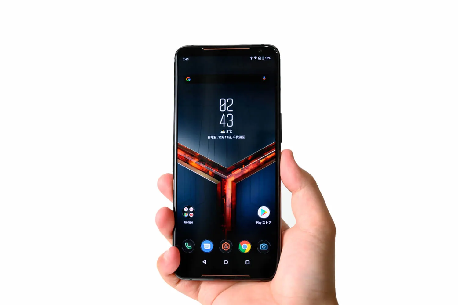 ROG Phone II を持ったところ